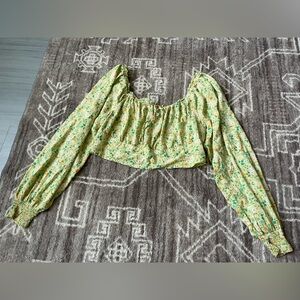 Aerie Floral Green/Yellow Blouse